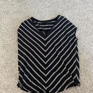 White House Black Market Chevron Striped V-Neck Top